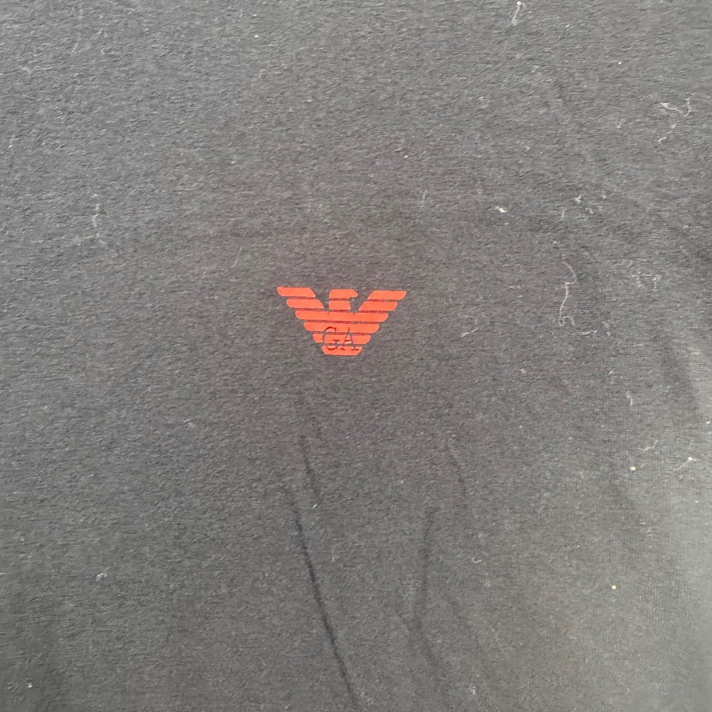 Emporio Armani Underwear Long Sleeve Shirt Mens Large Black Eagle GA Logo Tee - Picture 6 of 8